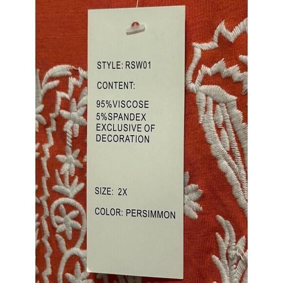 Design History Sleeveless Embroidered Dress Women’s Plus Size 2X Persimmon Tank - Picture 7 of 13